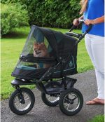 No-Zip NV Pet Stroller for Cats/Dogs, Zipperless Entry, Easy One-Hand Fold, Gel-Filled Tires, Plush Pad + Weather Cover Included, 3 colors - Image 2